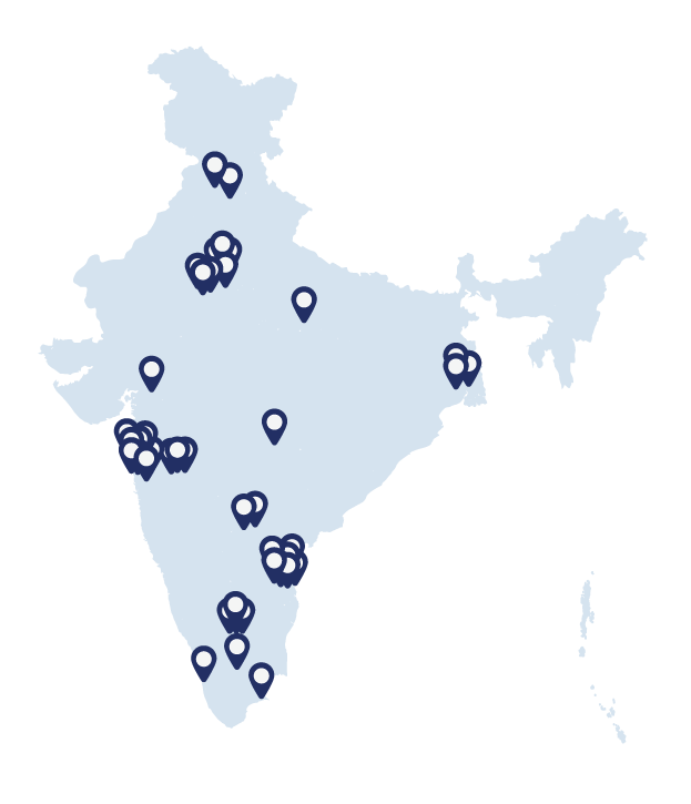 Mappa delle filiali DSV in India